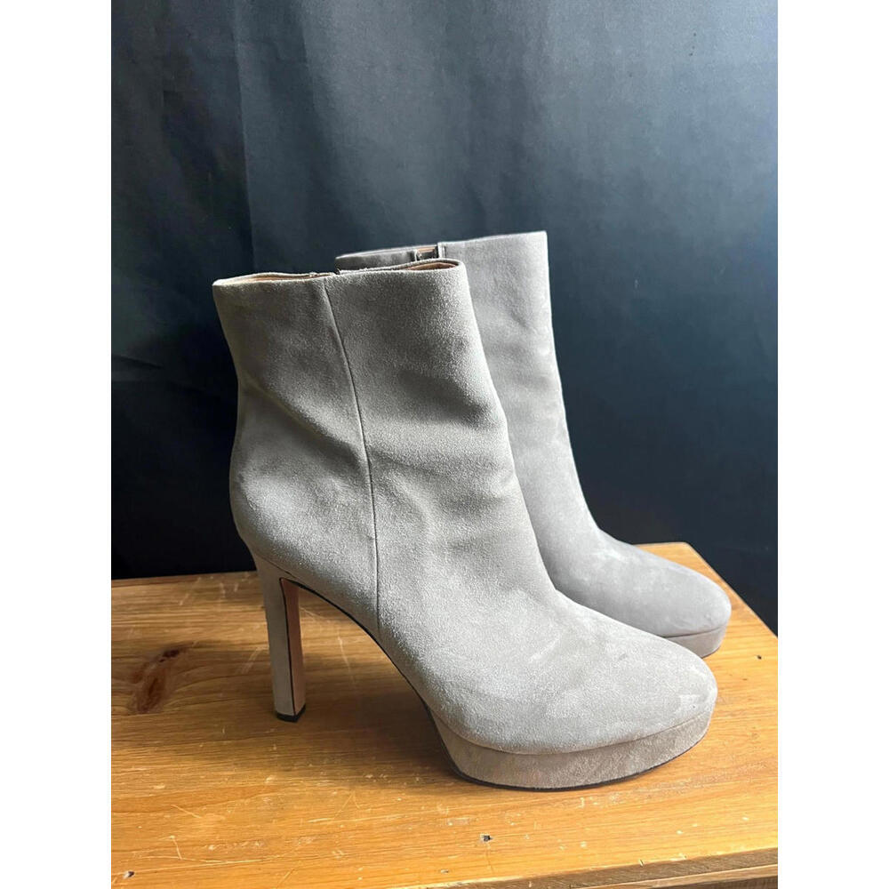 VERONICA BEARD "DALI" TAUPE GRAY SUEDE PLATFORM BOOTIES US 11M EUR 41.5 NEW